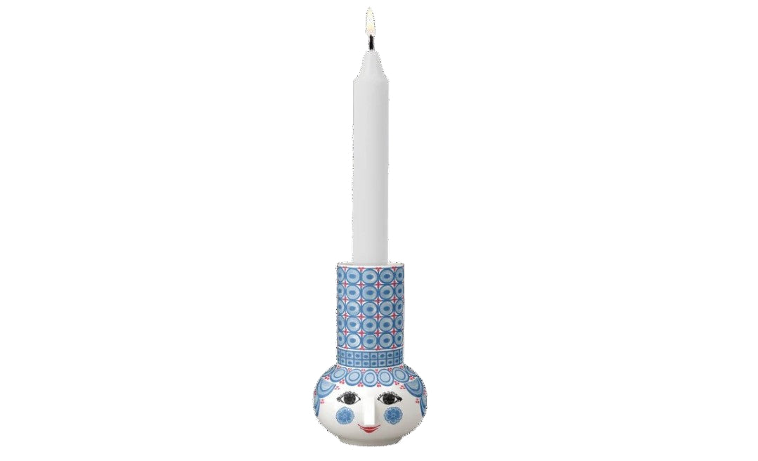 Olga Candle Holder, Light Blue