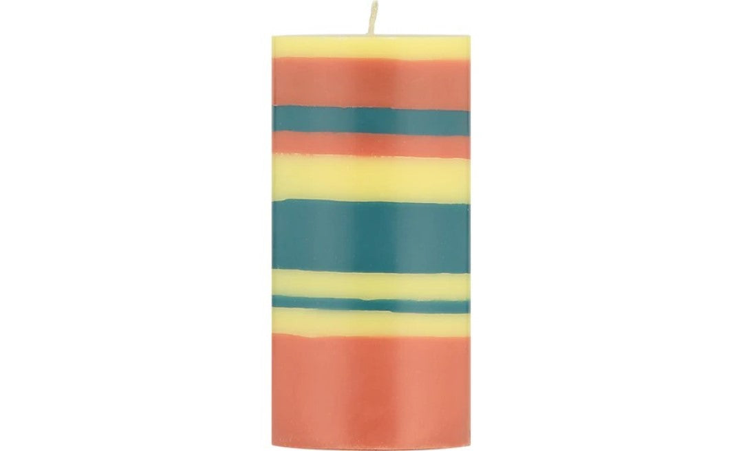 Striped Pillar Candle