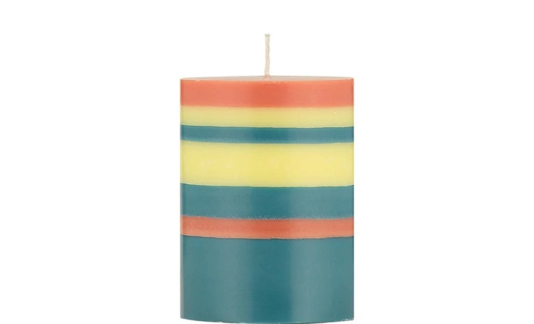 Striped Pillar Candle
