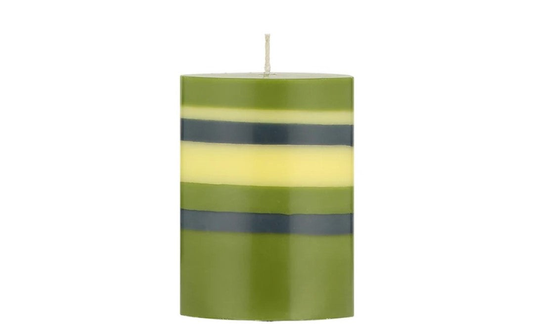 Striped Pillar Candle