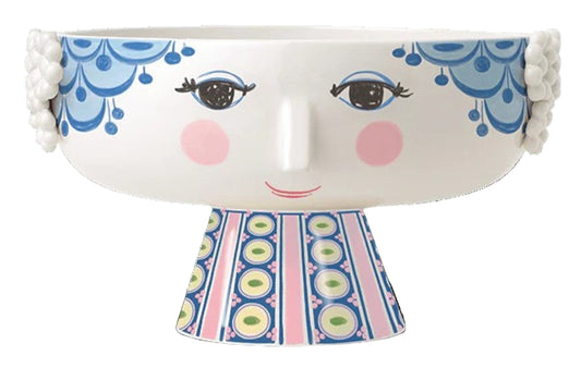 Eva Bowl on Stand, Blue