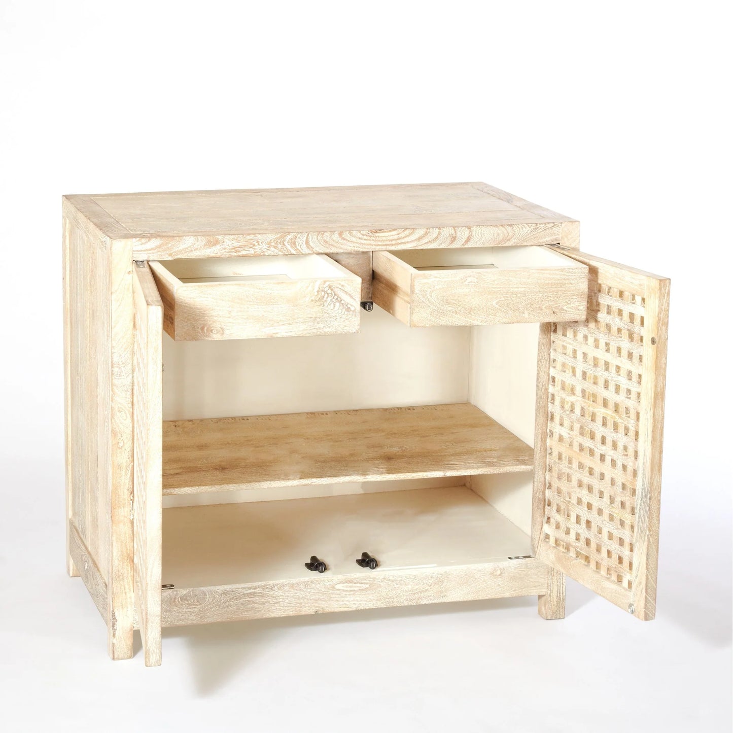 Driftwood Lattice Cabinet