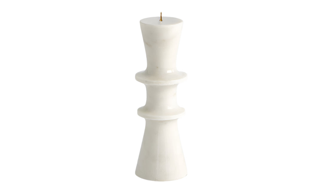 Double Flair Candle Stand White