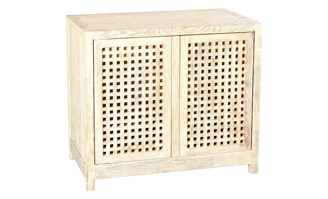 Driftwood Lattice Cabinet