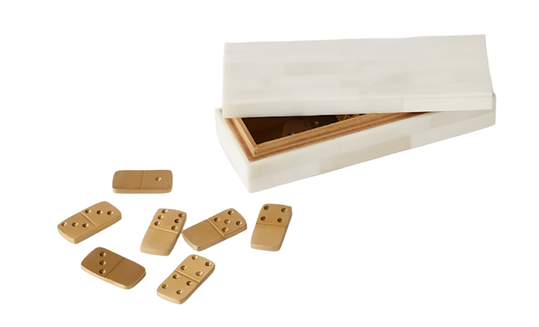 Boxed Bone Domino Set