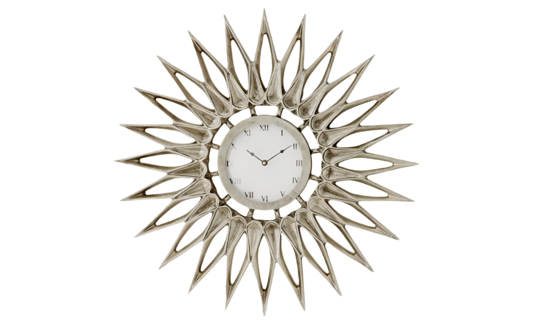 Dahlia Wall Clock Nickel