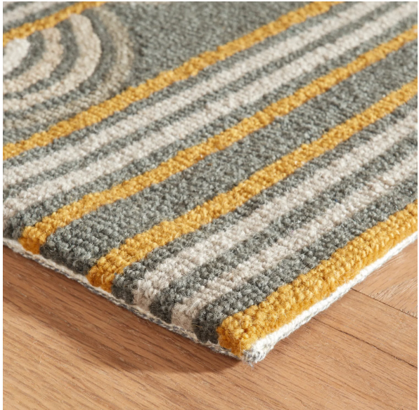 Button Hand Micro Hooked Wool Rug