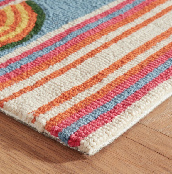 Button Hand Micro Hooked Wool Rug