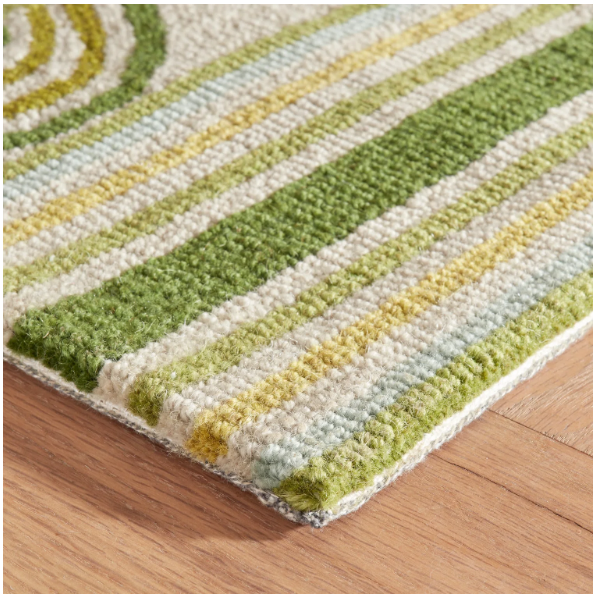 Button Hand Micro Hooked Wool Rug