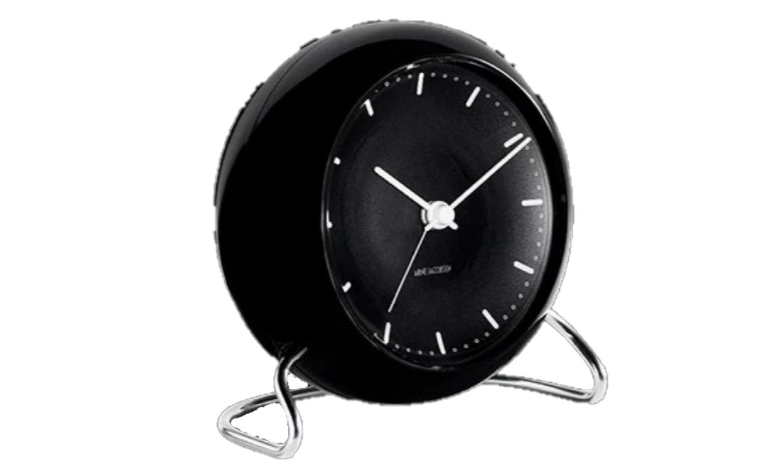 City Hall Table Clock, Black
