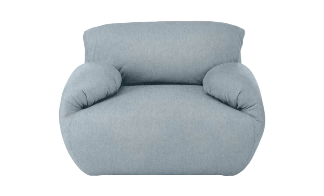 Luva Modular Armchair in Cozy Heathered Blue Grey