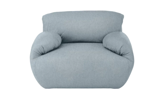 Luva Modular Armchair in Cozy Heathered Blue Grey