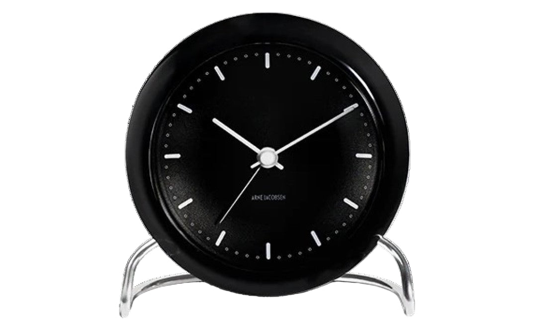 City Hall Table Clock, Black