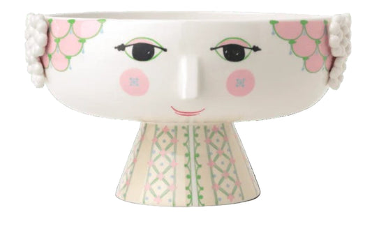 Eva Bowl on Stand, Soft Pink