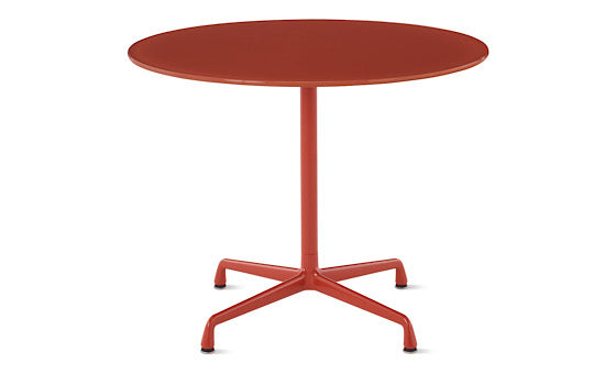 Herman Miller x HAY Eames Universal Base Round Table in Iron Red