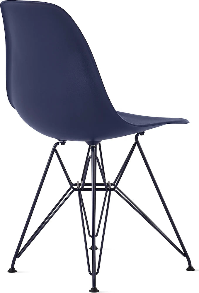 Herman Miller x HAY Eames Molded Plastic Side Chair in Black Blue