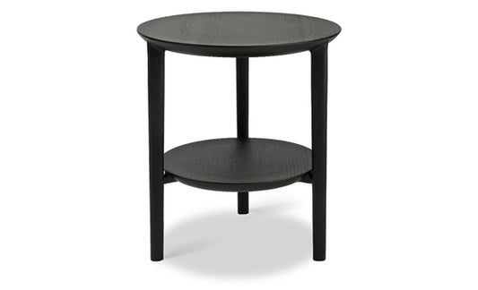 Bok Oak black side table