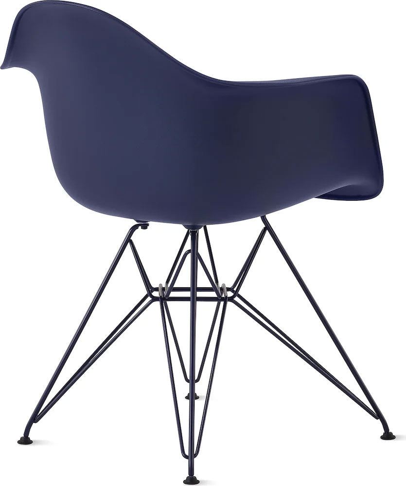 Herman Miller x HAY Eames Molded Plastic Armchair in Black Blue