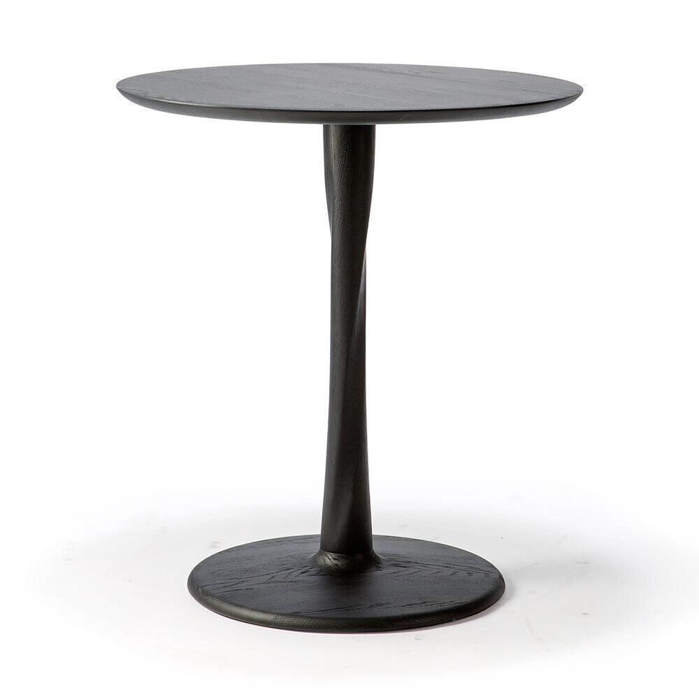 Torsion Oak  round black dining table